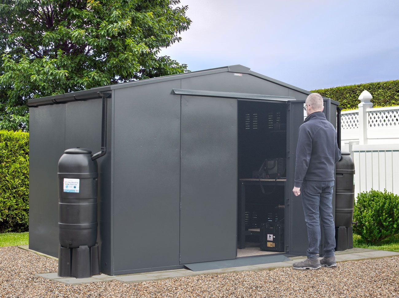 10x7 Metal Garden Workshop Shed (The Garrison) - Police Preferred Specification