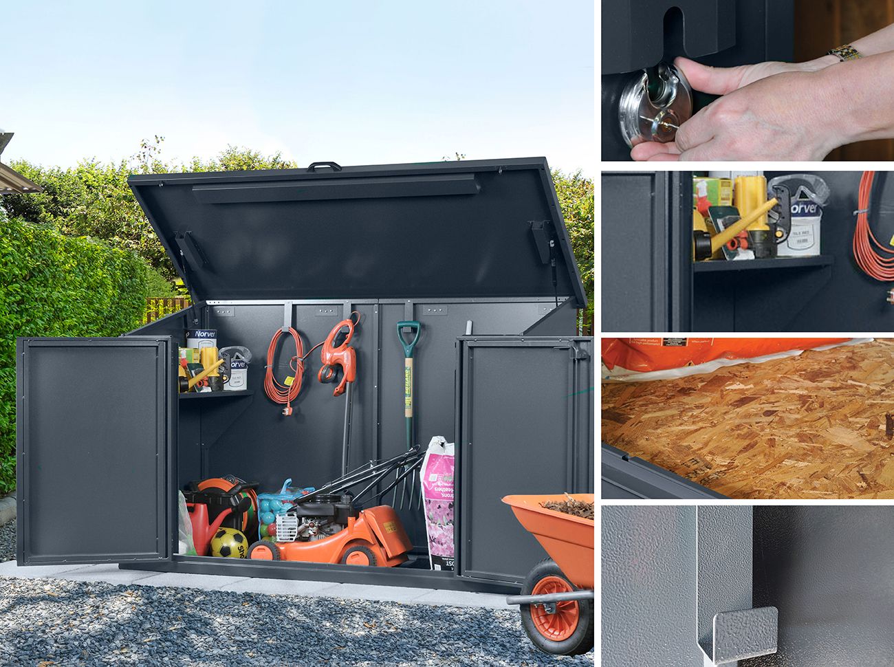 7x4 Metal Shed (The Access) - 3 Point Locking - Bundle Deal