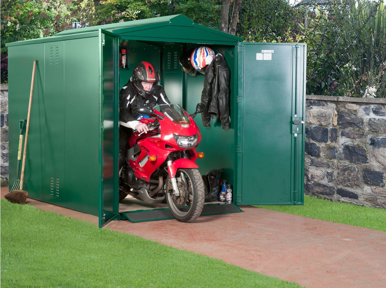 Motorcycle Storage Shed 5ft 2" x 9ft - Police Preferred Specification