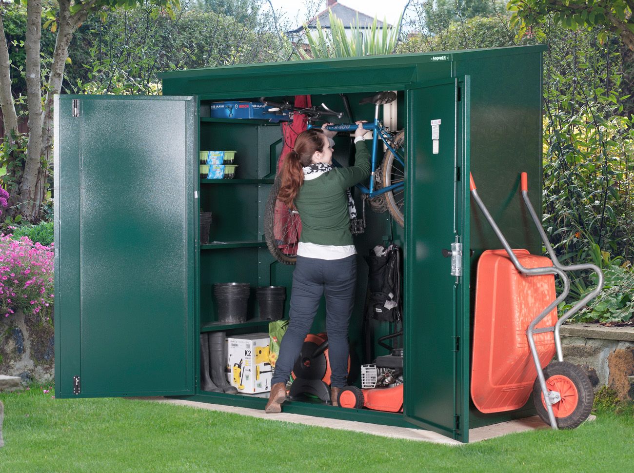 7x3 Metal Garden & Bike Shed (The Trojan Plus) - 5 Point Locking