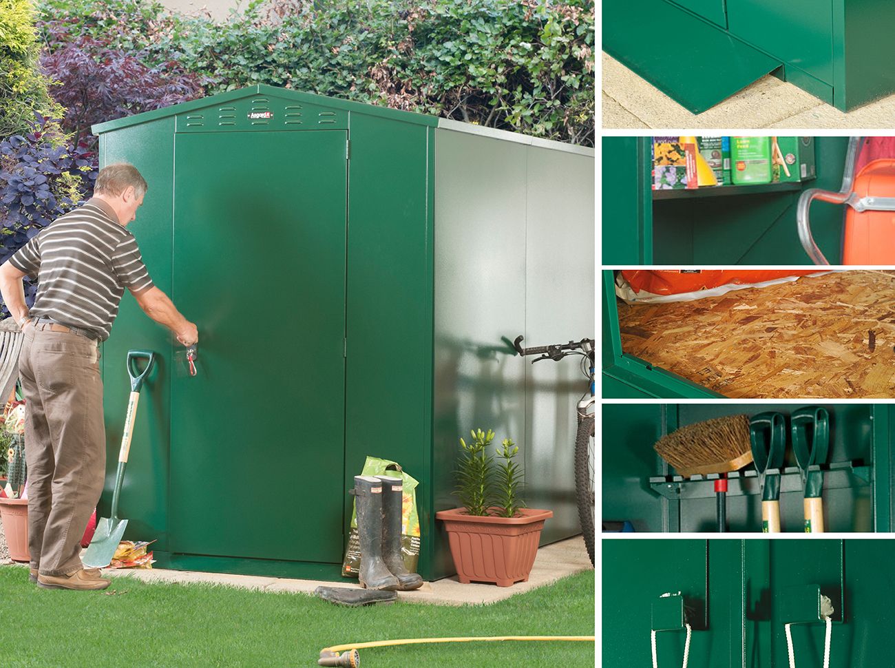 5x7 Metal Shed (Flexistore 1522) - 3 Point Locking - Bundle Deal