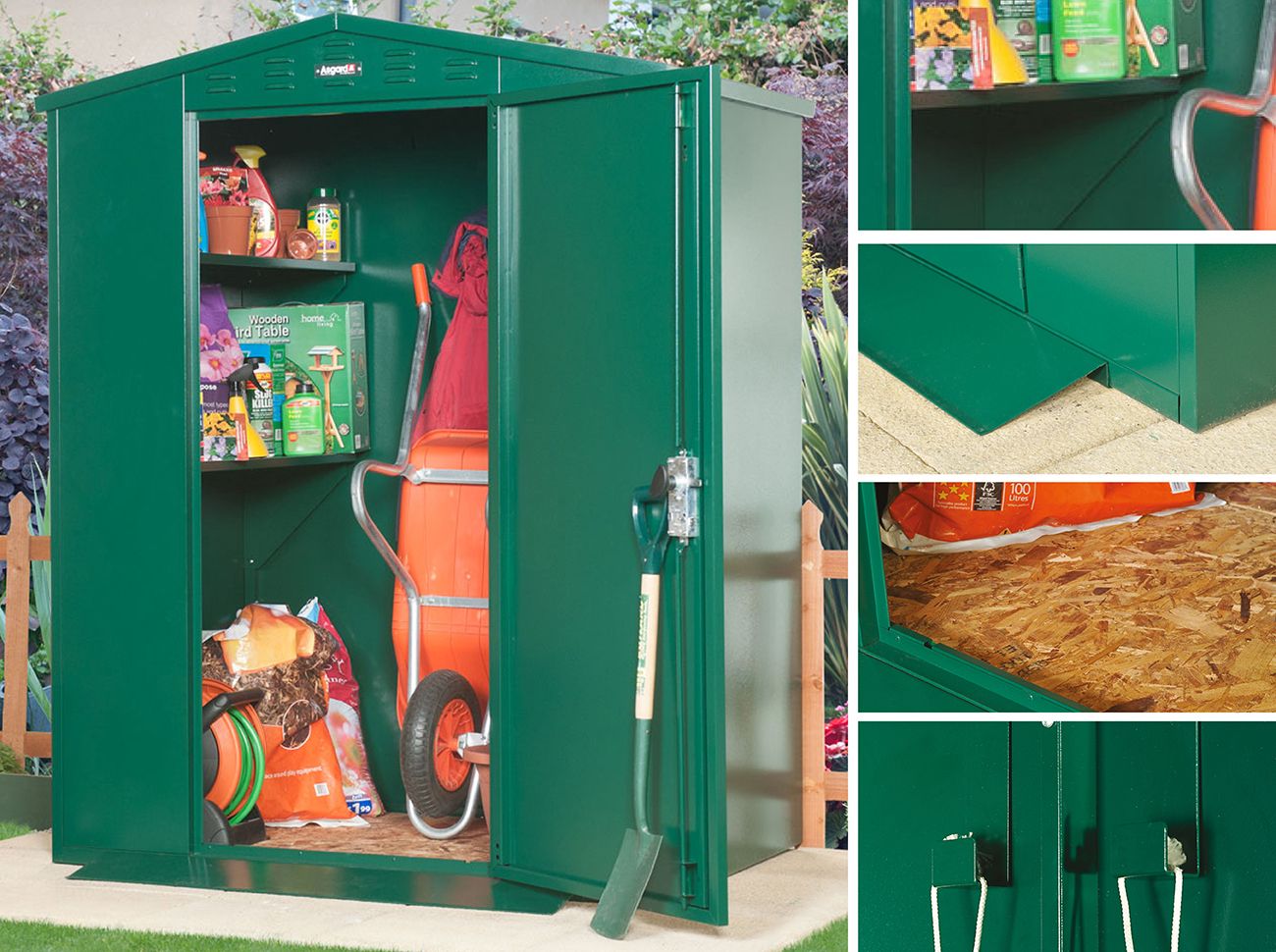 5x4 Metal Shed (Flexistore 1511) - 3 Point Locking - Bundle Deal