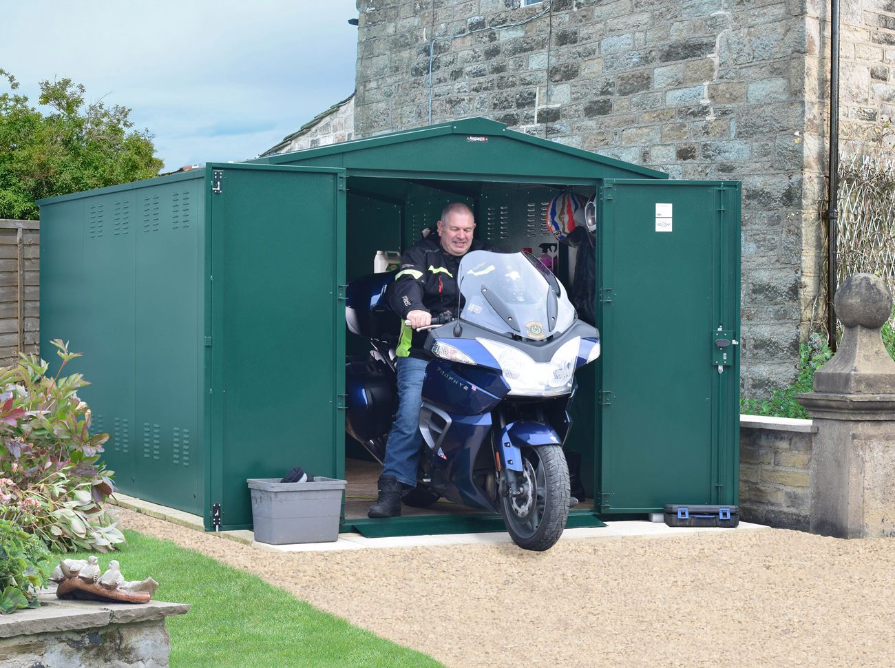 Motorcycle Garage Plus 1 - 7ft 4” x 14ft 6”  - Police Preferred Specification