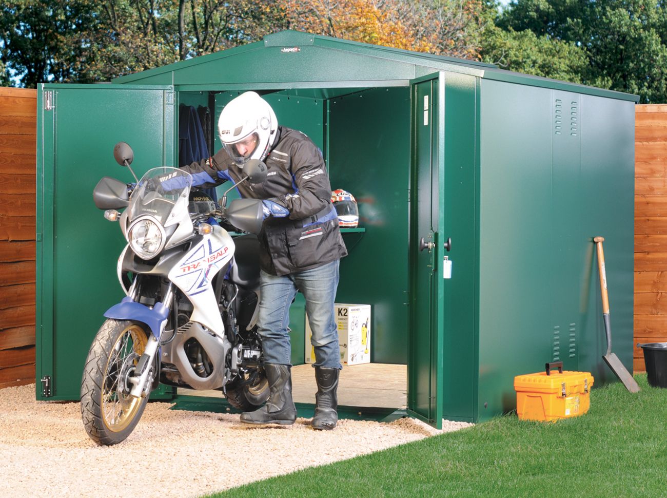 Motorbike Storage Garage 7ft 4" x 8ft 11" - Police Preferred Specification