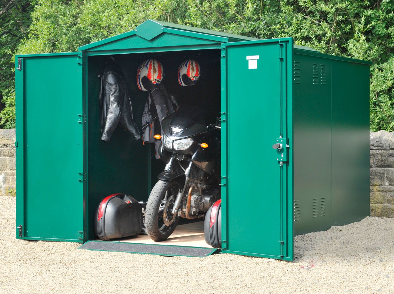 Motorcycle Storage Shed 5ft 2" x 10ft 11" - Police Preferred Specification