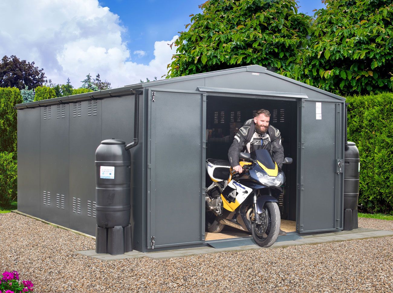 Motorcycle Workshop & Garage 10ft 2" x 14ft 4” Police Preferred Specification