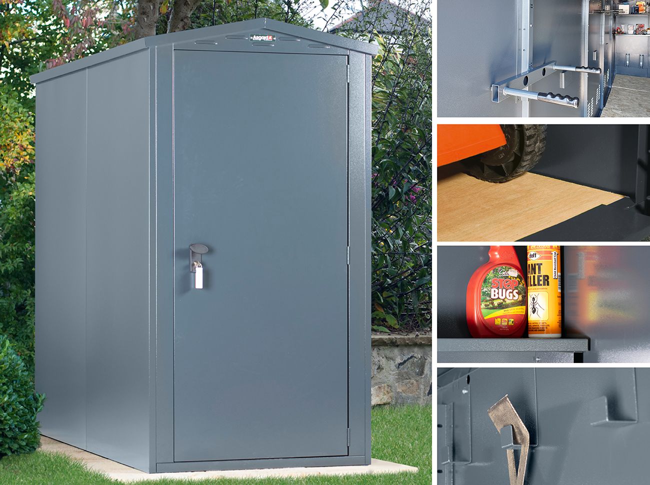 3x7 Slimline Metal Shed (The Sentry) - 3 Point Locking - Bundle Deal